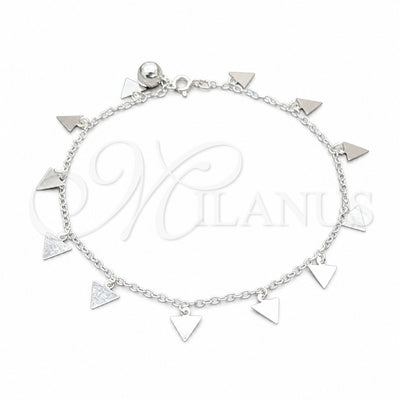 Sterling Silver Charm Anklet, Polished, Silver Finish, 03.409.0065.10 (01 MM Thickness, 10 Inches Length) for wholesale, main product view