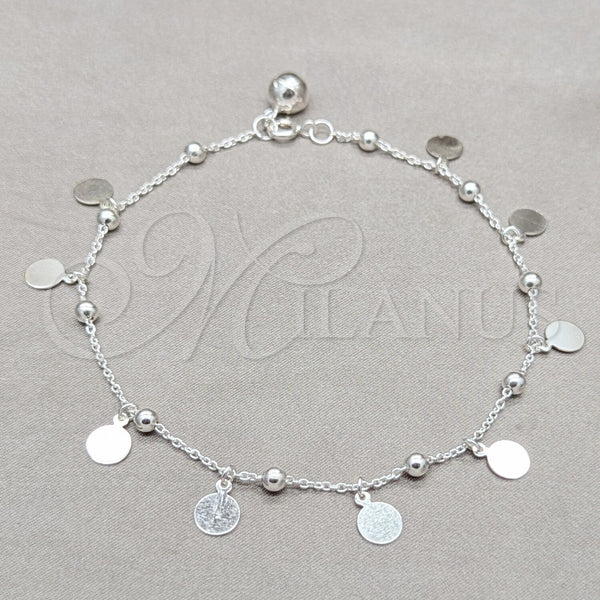 Sterling Silver Anklet — Charm Anklet Rolo Design Polished 03. 01 MM — main product view — SKU 157925 | Plata 925 tobillera — Charm Anklet Rolo diseño pulido 03. 01 MM — SKU 157925