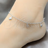 Sterling Silver Charm Anklet , Heart Design, Polished, Silver Finish, 03.409.0072.10 (01 MM Thickness, 10 Inches Length)
