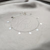 Sterling Silver Charm Anklet , Flower Design, Polished, Silver Finish, 03.409.0073.10 (01 MM Thickness, 10 Inches Length)