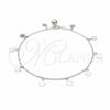 Sterling Silver Charm Anklet , Flower Design, Polished, Silver Finish, 03.409.0073.10 (01 MM Thickness, 10 Inches Length)