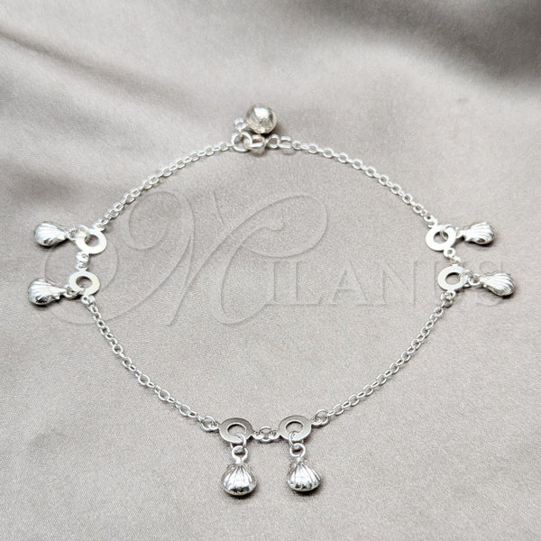 Sterling Silver Anklet — Charm Anklet Shell Design Polished 03. 01 MM — main product view — SKU 157933 | Plata 925 tobillera — Charm Anklet Shell diseño pulido 03. 01 MM — SKU 157933