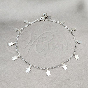 Sterling Silver Anklet — Charm Anklet Turtle Design Polished 03. 01 MM — main product view — SKU 157934 | Plata 925 tobillera — Charm Anklet Turtle diseño pulido 03. 01 MM — SKU 157934