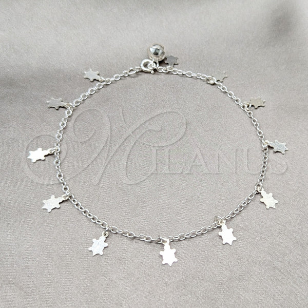 Sterling Silver Anklet — Charm Anklet Turtle Design Polished 03. 01 MM — main product view — SKU 157934 | Plata 925 tobillera — Charm Anklet Turtle diseño pulido 03. 01 MM — SKU 157934