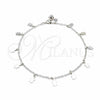 Sterling Silver Charm Anklet , Turtle Design, Polished, Silver Finish, 03.409.0075.10 (01 MM Thickness, 10 Inches Length)