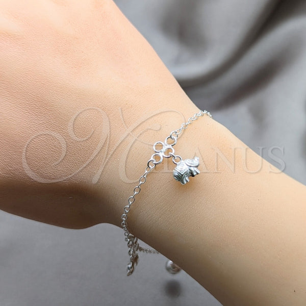 Sterling Silver Bracelet — Charm Bracelet Elephant Design Polished 03. 01 MM — alternate product view — SKU 157935 | Plata 925 brazalete — Charm Bracelet Elephant diseño pulido 03. 01 MM — SKU 157935