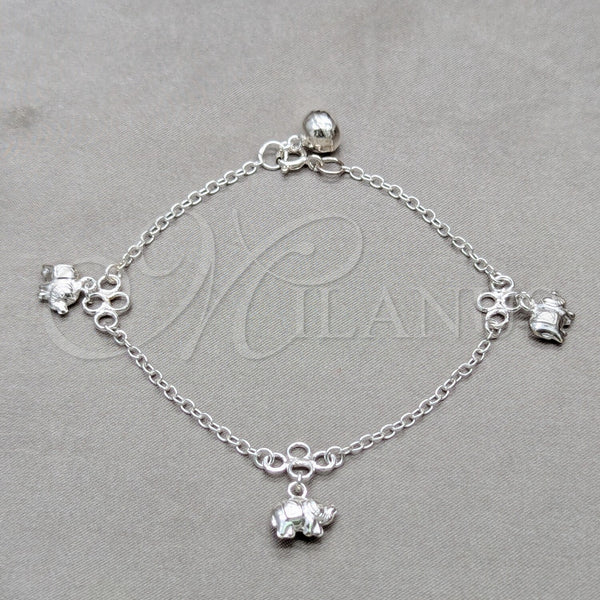 Sterling Silver Bracelet — Charm Bracelet Elephant Design Polished 03. 01 MM — main product view — SKU 157935 | Plata 925 brazalete — Charm Bracelet Elephant diseño pulido 03. 01 MM — SKU 157935