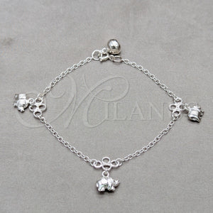 Sterling Silver Bracelet — Charm Bracelet Elephant Design Polished 03. 01 MM — main product view — SKU 157935 | Plata 925 brazalete — Charm Bracelet Elephant diseño pulido 03. 01 MM — SKU 157935