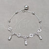 Sterling Silver Charm Bracelet, Pineapple Design, Polished, Silver Finish, 03.409.0077.08 (01 MM Thickness, 8 Inches Length)