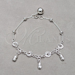 Sterling Silver Bracelet — Charm Bracelet Pineapple Design Polished 03. 01 MM — main product view — SKU 157936 | Plata 925 brazalete — Charm Bracelet Pineapple diseño pulido 03. 01 MM — SKU 157936