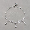 Sterling Silver Charm Bracelet, Pineapple Design, Polished, Silver Finish, 03.409.0077.08 (01 MM Thickness, 8 Inches Length)