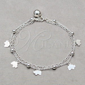 Sterling Silver Bracelet — Charm Bracelet Elephant Design Polished 03. 01 MM — main product view — SKU 157937 | Plata 925 brazalete — Charm Bracelet Elephant diseño pulido 03. 01 MM — SKU 157937