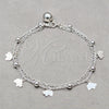 Sterling Silver Charm Bracelet, Elephant Design, Polished, Silver Finish, 03.409.0078.08 (01 MM Thickness, 8 Inches Length)