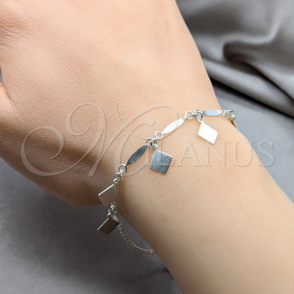 Sterling Silver Bracelet — Charm Bracelet Polished 03. 01 MM Thickness 8 — alternate product view — SKU 157939 | Plata 925 brazalete — Charm Bracelet pulido 03. 01 MM Thickness 8 — SKU 157939