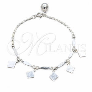 Sterling Silver Bracelet — Charm Bracelet Polished 03. 01 MM Thickness 8 — main product view — SKU 157939 | Plata 925 brazalete — Charm Bracelet pulido 03. 01 MM Thickness 8 — SKU 157939