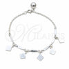 Sterling Silver Charm Bracelet, Polished, Silver Finish, 03.409.0080.08 (01 MM Thickness, 8 Inches Length)