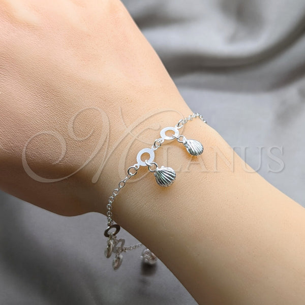 Sterling Silver Bracelet — Charm Bracelet Shell Design Polished 03. 01 MM — alternate product view — SKU 157940 | Plata 925 brazalete — Charm Bracelet Shell diseño pulido 03. 01 MM — SKU 157940