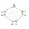Sterling Silver Charm Bracelet, Shell Design, Polished, Silver Finish, 03.409.0081.08 (01 MM Thickness, 8 Inches Length)