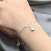 Sterling Silver Charm Bracelet, Shell Design, Polished, Silver Finish, 03.409.0082.08 (01 MM Thickness, 8 Inches Length)