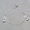 Sterling Silver Charm Bracelet, Shell Design, Polished, Silver Finish, 03.409.0082.08 (01 MM Thickness, 8 Inches Length)