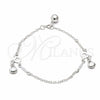 Sterling Silver Charm Bracelet, Shell Design, Polished, Silver Finish, 03.409.0082.08 (01 MM Thickness, 8 Inches Length)