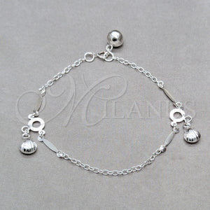 Sterling Silver Bracelet — Charm Bracelet Shell Design Polished 03. 01 MM — main product view — SKU 157941 | Plata 925 brazalete — Charm Bracelet Shell diseño pulido 03. 01 MM — SKU 157941