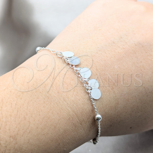 Sterling Silver Bracelet — Charm Bracelet Polished 03. 01 MM Thickness 8 — alternate product view — SKU 157942 | Plata 925 brazalete — Charm Bracelet pulido 03. 01 MM Thickness 8 — SKU 157942