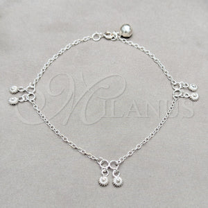 Sterling Silver Anklet — Charm Anklet Sun Design Polished 03. 01 MM — main product view — SKU 157945 | Plata 925 tobillera — Charm Anklet Sun diseño pulido 03. 01 MM — SKU 157945