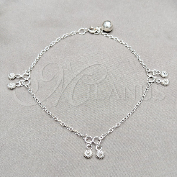 Sterling Silver Anklet — Charm Anklet Sun Design Polished 03. 01 MM — main product view — SKU 157945 | Plata 925 tobillera — Charm Anklet Sun diseño pulido 03. 01 MM — SKU 157945