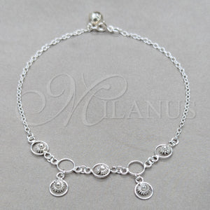 Sterling Silver Anklet — Charm Anklet Sun Design Polished 03. 01 MM — main product view — SKU 157947 | Plata 925 tobillera — Charm Anklet Sun diseño pulido 03. 01 MM — SKU 157947