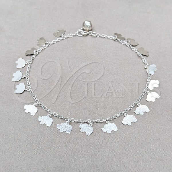 Sterling Silver Anklet — Charm Anklet Elephant Design Polished 03. 01 MM — main product view — SKU 157949 | Plata 925 tobillera — Charm Anklet Elephant diseño pulido 03. 01 MM — SKU 157949