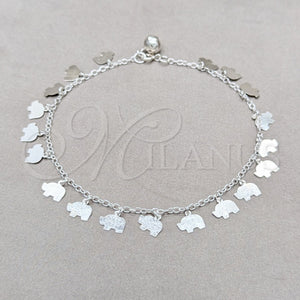Sterling Silver Anklet — Charm Anklet Elephant Design Polished 03. 01 MM — main product view — SKU 157949 | Plata 925 tobillera — Charm Anklet Elephant diseño pulido 03. 01 MM — SKU 157949