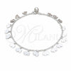 Sterling Silver Charm Anklet , Elephant Design, Polished, Silver Finish, 03.409.0090.10 (01 MM Thickness, 10 Inches Length)
