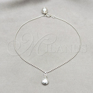 Sterling Silver Anklet — Charm Anklet Shell Design Polished 03. 01 MM — main product view — SKU 157951 | Plata 925 tobillera — Charm Anklet Shell diseño pulido 03. 01 MM — SKU 157951