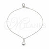 Sterling Silver Charm Anklet , Shell Design, Polished, Silver Finish, 03.409.0092.10 (01 MM Thickness, 10 Inches Length)