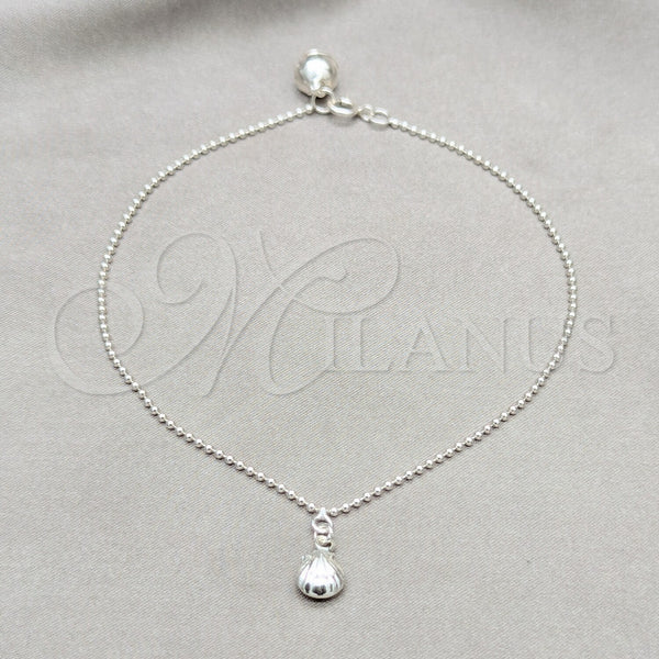 Sterling Silver Anklet — Charm Anklet Shell Design Polished 03. 01 MM — main product view — SKU 157951 | Plata 925 tobillera — Charm Anklet Shell diseño pulido 03. 01 MM — SKU 157951