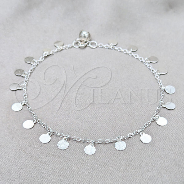 Sterling Silver Anklet — Charm Anklet Polished 03. 01 MM Thickness 10 — main product view — SKU 157952 | Plata 925 tobillera — Charm Anklet pulido 03. 01 MM Thickness 10 — SKU 157952