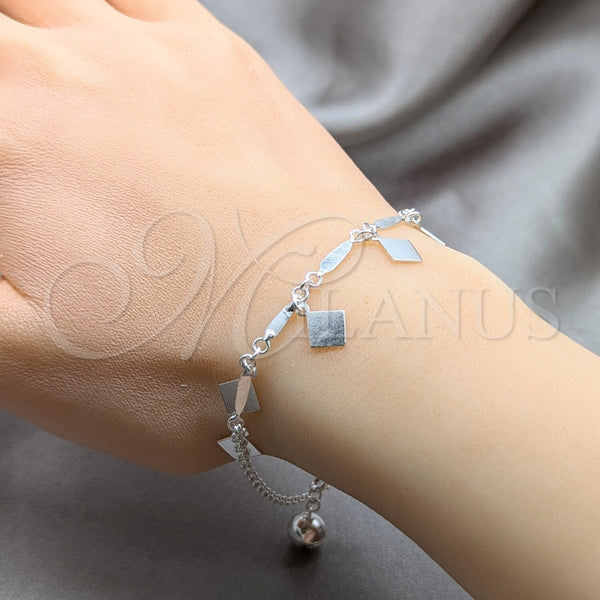Sterling Silver Bracelet — Charm Bracelet Polished 03. 01 MM Thickness 8 — alternate product view — SKU 157954 | Plata 925 brazalete — Charm Bracelet pulido 03. 01 MM Thickness 8 — SKU 157954