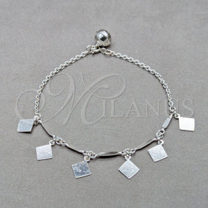 Sterling Silver Bracelet — Charm Bracelet Polished 03. 01 MM Thickness 8 — main product view — SKU 157954 | Plata 925 brazalete — Charm Bracelet pulido 03. 01 MM Thickness 8 — SKU 157954