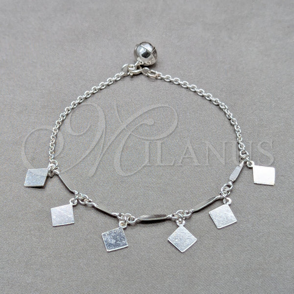 Sterling Silver Bracelet — Charm Bracelet Polished 03. 01 MM Thickness 8 — main product view — SKU 157954 | Plata 925 brazalete — Charm Bracelet pulido 03. 01 MM Thickness 8 — SKU 157954
