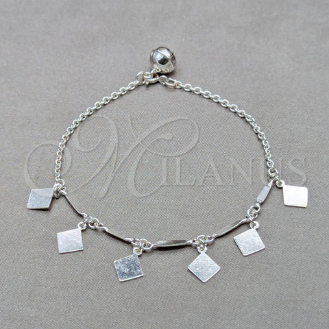 Sterling Silver Charm Bracelet, Polished, Silver Finish, 03.409.0095.08 (01 MM Thickness, 8 Inches Length)