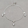 Sterling Silver Charm Bracelet, Grape Design, Polished, Silver Finish, 03.409.0096.08 (01 MM Thickness, 8 Inches Length)