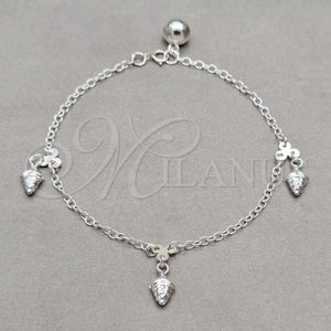 Sterling Silver Bracelet — Charm Bracelet Grape Design Polished 03. 01 MM — main product view — SKU 157955 | Plata 925 brazalete — Charm Bracelet Grape diseño pulido 03. 01 MM — SKU 157955