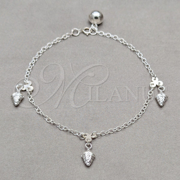 Sterling Silver Bracelet — Charm Bracelet Grape Design Polished 03. 01 MM — main product view — SKU 157955 | Plata 925 brazalete — Charm Bracelet Grape diseño pulido 03. 01 MM — SKU 157955
