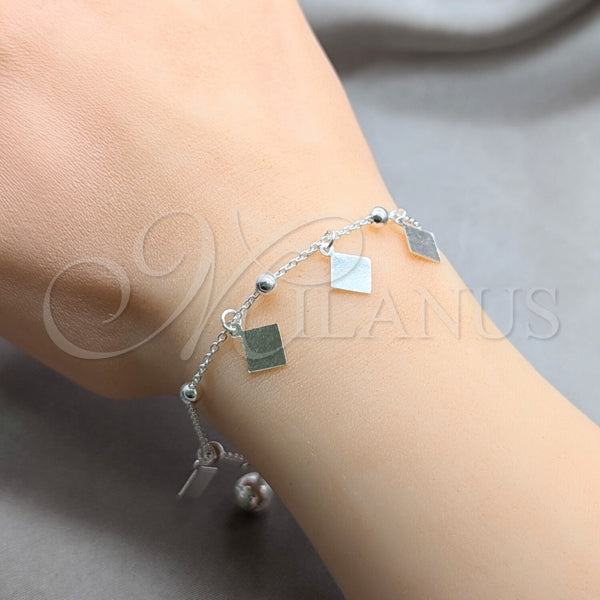 Sterling Silver Bracelet — Charm Bracelet Ball Design Polished 03. 01 MM — alternate product view — SKU 157957 | Plata 925 brazalete — Charm Bracelet Ball diseño pulido 03. 01 MM — SKU 157957