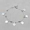 Sterling Silver Charm Bracelet, Ball Design, Polished, Silver Finish, 03.409.0098.08 (01 MM Thickness, 8 Inches Length)