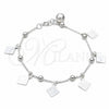 Sterling Silver Charm Bracelet, Ball Design, Polished, Silver Finish, 03.409.0098.08 (01 MM Thickness, 8 Inches Length)