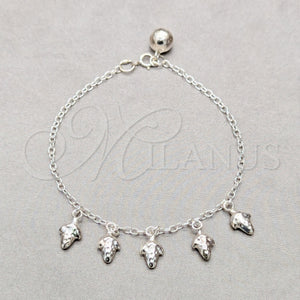 Sterling Silver Bracelet — Charm Bracelet Grape Design Polished 03. 01 MM — main product view — SKU 157959 | Plata 925 brazalete — Charm Bracelet Grape diseño pulido 03. 01 MM — SKU 157959