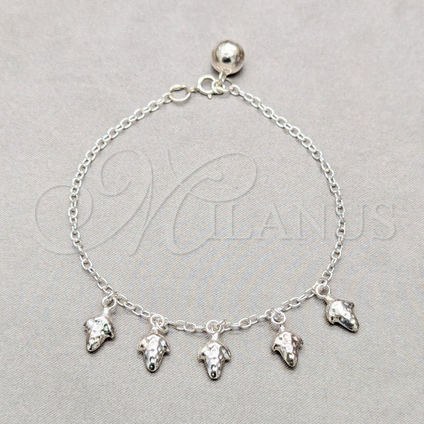 Sterling Silver Bracelet — Charm Bracelet Grape Design Polished 03. 01 MM — main product view — SKU 157959 | Plata 925 brazalete — Charm Bracelet Grape diseño pulido 03. 01 MM — SKU 157959