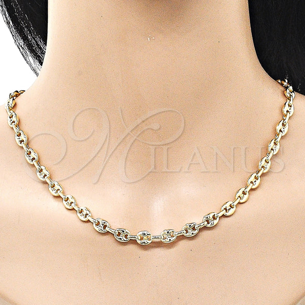 Gold Filled Necklace — Basic Necklace Puff Mariner Design Polished 04.63. Thickness — alternate product view — SKU 157960 | Oro Laminado collar — básico Necklace Puff Mariner diseño pulido 04.63. Thickness — SKU 157960